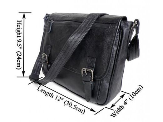 Мужской кожаный черный мессенджер Tiding Bag 6046