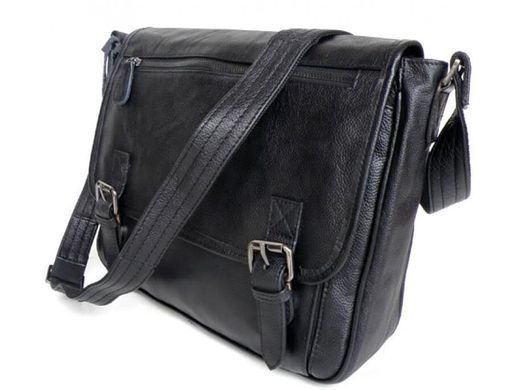Мужской кожаный черный мессенджер Tiding Bag 6046