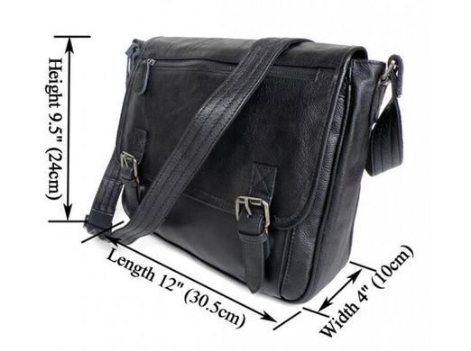 Мужской кожаный черный мессенджер Tiding Bag 6046