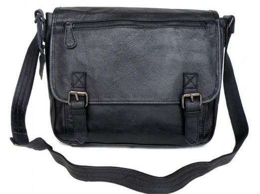 Мужской кожаный черный мессенджер Tiding Bag 6046