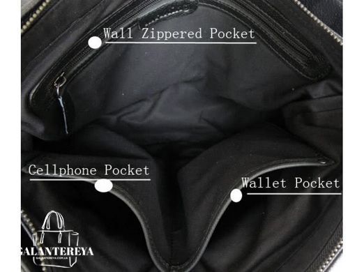 Мужской кожаный черный мессенджер Tiding Bag 6046