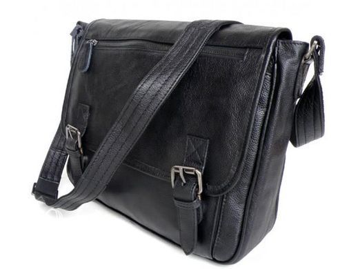 Мужской кожаный черный мессенджер Tiding Bag 6046