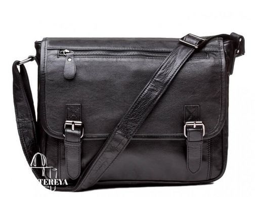 Мужской кожаный черный мессенджер Tiding Bag 6046