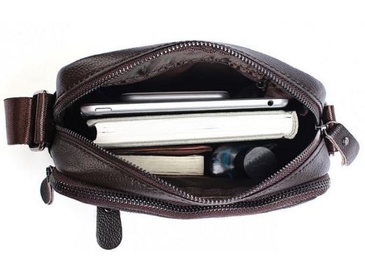Мужской кожаный черный мессенджер Tiding Bag A25-223