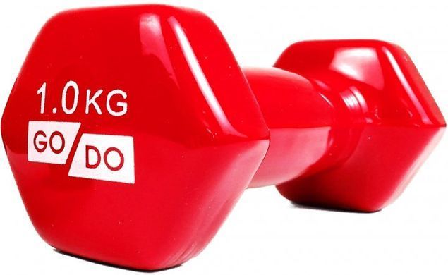 Гантелі для фітнесу вінілові 1 кг 2 шт набір FORTE GO DO GD1R червоний