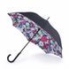 Зонт-трость женский полуавтомат Fulton Bloomsbury-2 L754 Black, flowers (Черный, цветы)