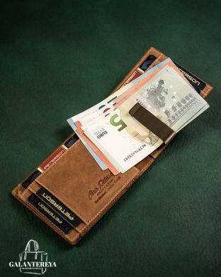 Зажим для денег мужской кожаный Peterson PTN N78 2-1-1