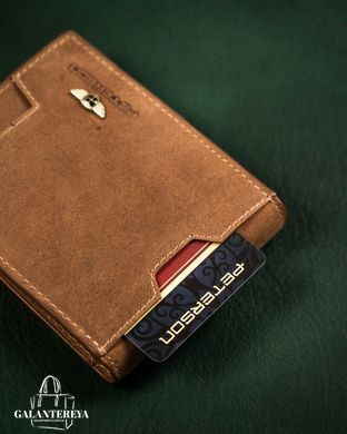 Зажим для денег мужской кожаный Peterson PTN N78 2-1-1