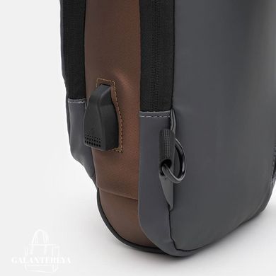 Сумка-слинг через плечо мужская Monsen C1BLH626bl-black черная