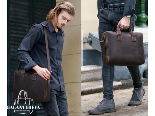 Мужская кожаная сумка Tiding Bag 7167A черный