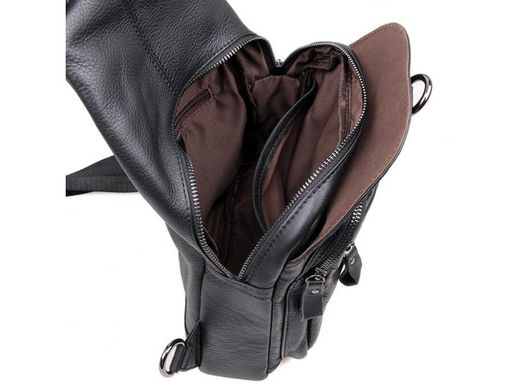 Сумка слінг чоловіча (однолямковий рюкзак) шкіряний Tiding Bag 4005