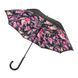 Зонт-трость женский полуавтомат Fulton Bloomsbury-2 L754 Black, flowers (Черный, цветы)