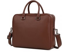 Мужская кожаная сумка для ноутбука Tiding Bag M47-22685-1C коричневый