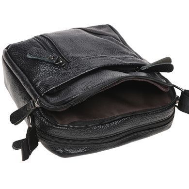 Сумка через плече шкіряна чоловіча Borsa Leather K11027-black