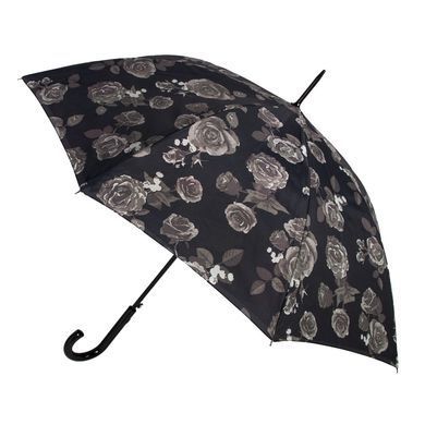 Парасолька-тростина жіноча напівавтомат Fulton Bloomsbury-2 L754 Black, flowers (Чорний, квіти)