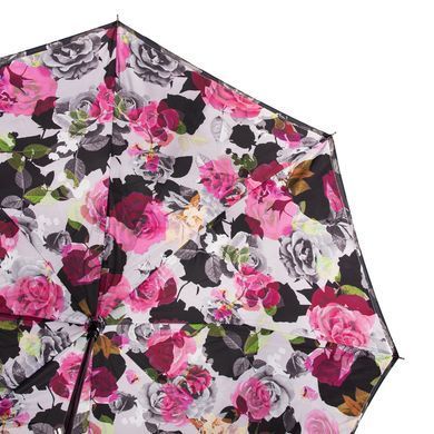 Парасолька-тростина жіноча напівавтомат Fulton Bloomsbury-2 L754 Black, flowers (Чорний, квіти)