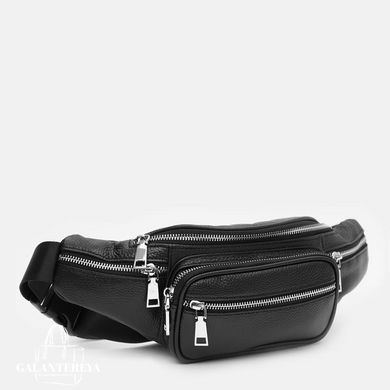 Сумка на пояс мужская кожаная Ricco Grande K16292bl-black