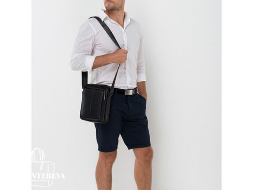 Чоловічий шкіряний месенджер Tiding Bag NA50-069A чорний