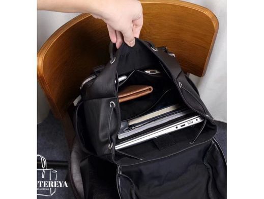 Мужской кожаный рюкзак Tiding Bag B3-174A черный