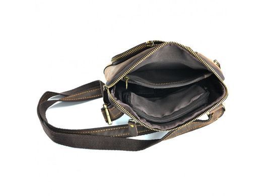 Мужской кожаный коричневый мессенджер Tiding Bag t0030R