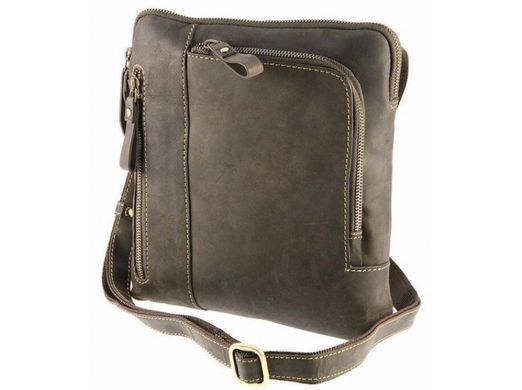 Мужской кожаный коричневый мессенджер Tiding Bag t0030R