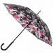 Зонт-трость женский полуавтомат Fulton Bloomsbury-2 L754 Black, flowers (Черный, цветы)