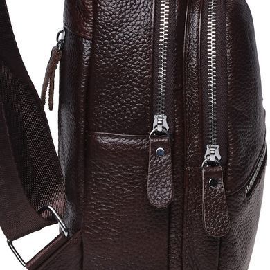 Сумка слінг чоловіча (однолямковий рюкзак) шкіряний Borsa Leather K1330