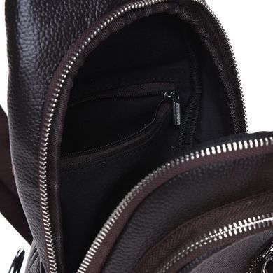 Сумка слинг мужская (однолямочный рюкзак) кожаный Borsa Leather K16603