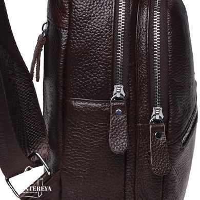 Сумка слинг мужская (однолямочный рюкзак) кожаный Borsa Leather K1330