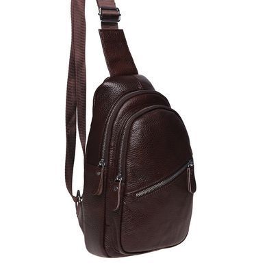 Сумка слинг мужская (однолямочный рюкзак) кожаный Borsa Leather K1330