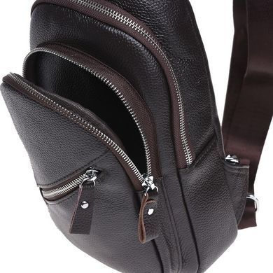 Сумка слинг мужская (однолямочный рюкзак) кожаный Borsa Leather K16603