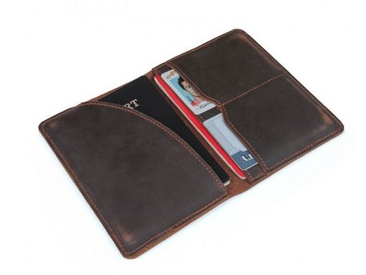 Кожаная обложка для паспорта Tiding Bag 8435R коричневый