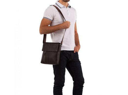Мужской кожаный коричневый мессенджер Tiding Bag Tiding Bag A25-238