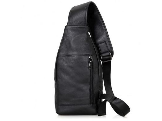 Сумка слінг чоловіча (однолямковий рюкзак) шкіряний Tiding Bag 4004A чорний