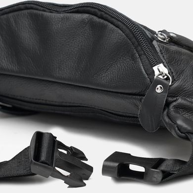 Сумка на пояс мужская кожаная Keizer K10429bl-black черная