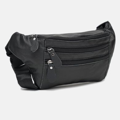 Сумка на пояс мужская кожаная Keizer K10429bl-black черная