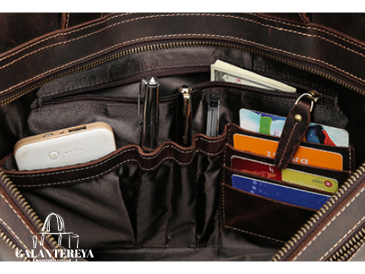 Кожаная сумка для ноутбука Tiding Bag 7319R коричневый