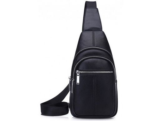 Сумка слінг чоловіча (однолямковий рюкзак) шкіряний Tiding Bag A25F-5060A чорний