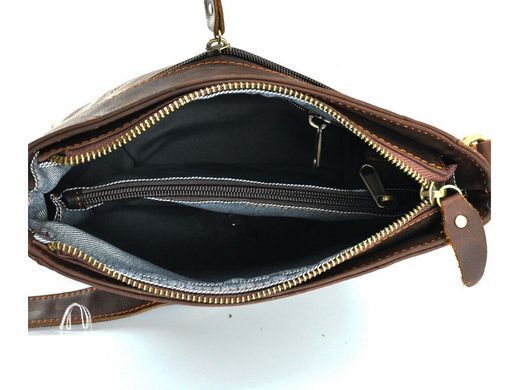 Мужской кожаный мессенджер Tiding Bag NM15-0016R коричневый
