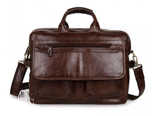 Мужская кожаная коричневая сумка Tiding Bag 7085C