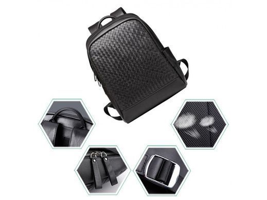 Мужской кожаный рюкзак Tiding Bag B3-1741A черный