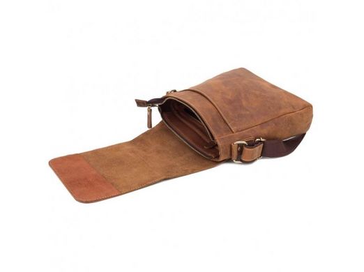 Мужской кожаный коричневый мессенджер Tiding Bag G1157
