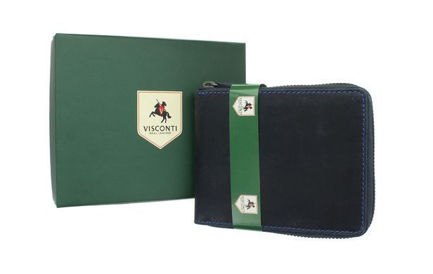 Кошелек мужской кожаный на молнии Visconti 702