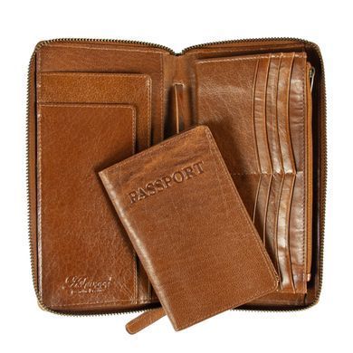 Кошелек мужской кожаный (портмоне для путешествий, тревелер) Ashwood TW01
