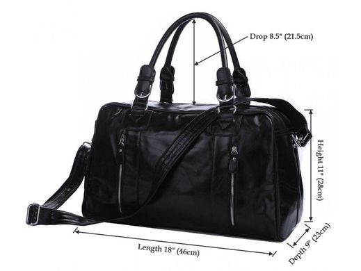 Мужская кожаная дорожная сумка Jasper&Maine 7190A Black