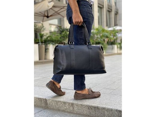 Чоловіча шкіряна дорожня сумка Tiding Bag SM8-9395-3A чорний