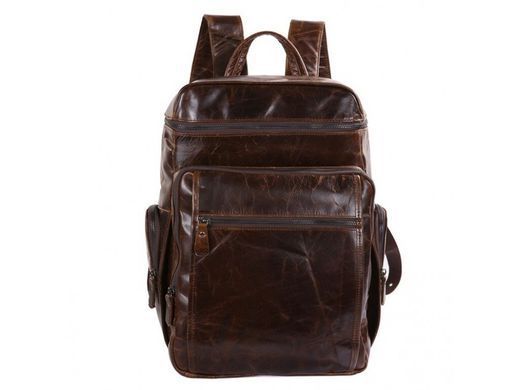 Чоловічий шкіряний рюкзак Tiding Bag 7202C коричневий