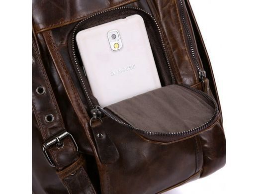 Чоловічий шкіряний рюкзак Tiding Bag 7202C коричневий