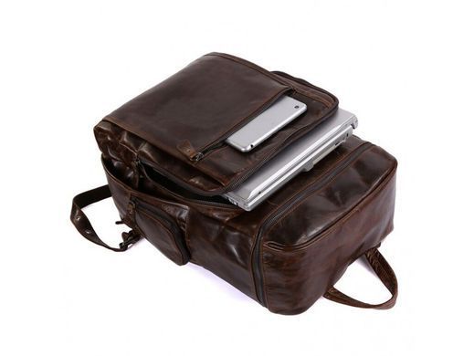 Чоловічий шкіряний рюкзак Tiding Bag 7202C коричневий