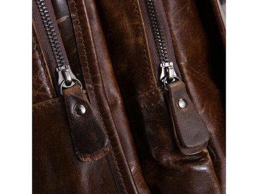 Чоловічий шкіряний рюкзак Tiding Bag 7202C коричневий